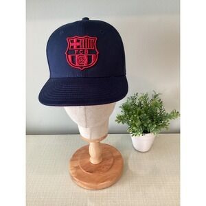 FC Barcelona Barca Snapback Hat Navy Blue Red FCB Crest Cap